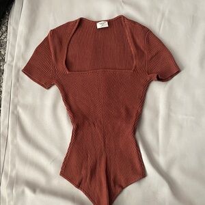 Abercrombie & Fitch Terracotta Ribbed Bodysuit excellent condition.